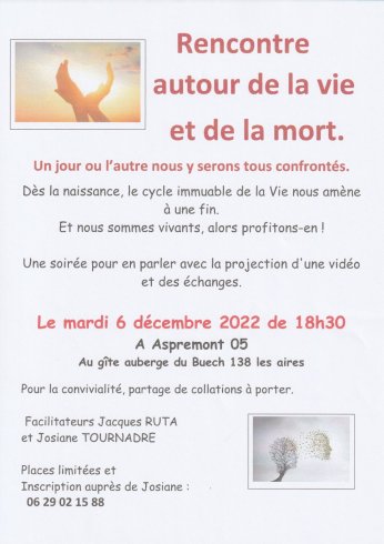 rencontre autour de la Vie et de la Mort 6/12/22