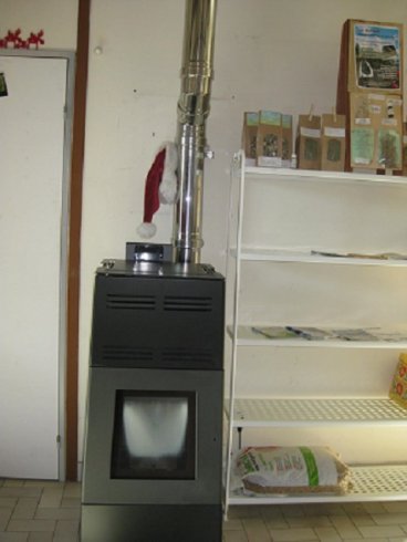 nouveau poêle à granulés cadeau du père noël...